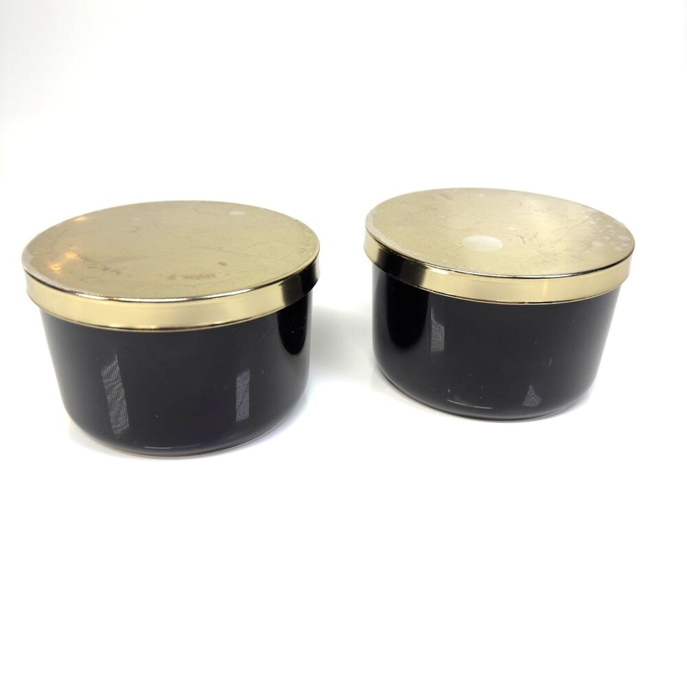 Z GALLERIE Canisters Black Ceramic Steel Lid Multi Use Storage Duo 2 Piece Set